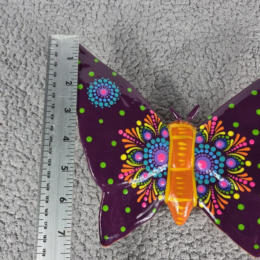 Clay Butterfly Mexican Handmade Art Wall Hanging 9